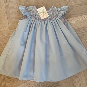 NWT BEAUFORT BONNET SMOCKED DRESS-BUCKHEAD BLUE FLOWERS SIZE 18-24 MOS.